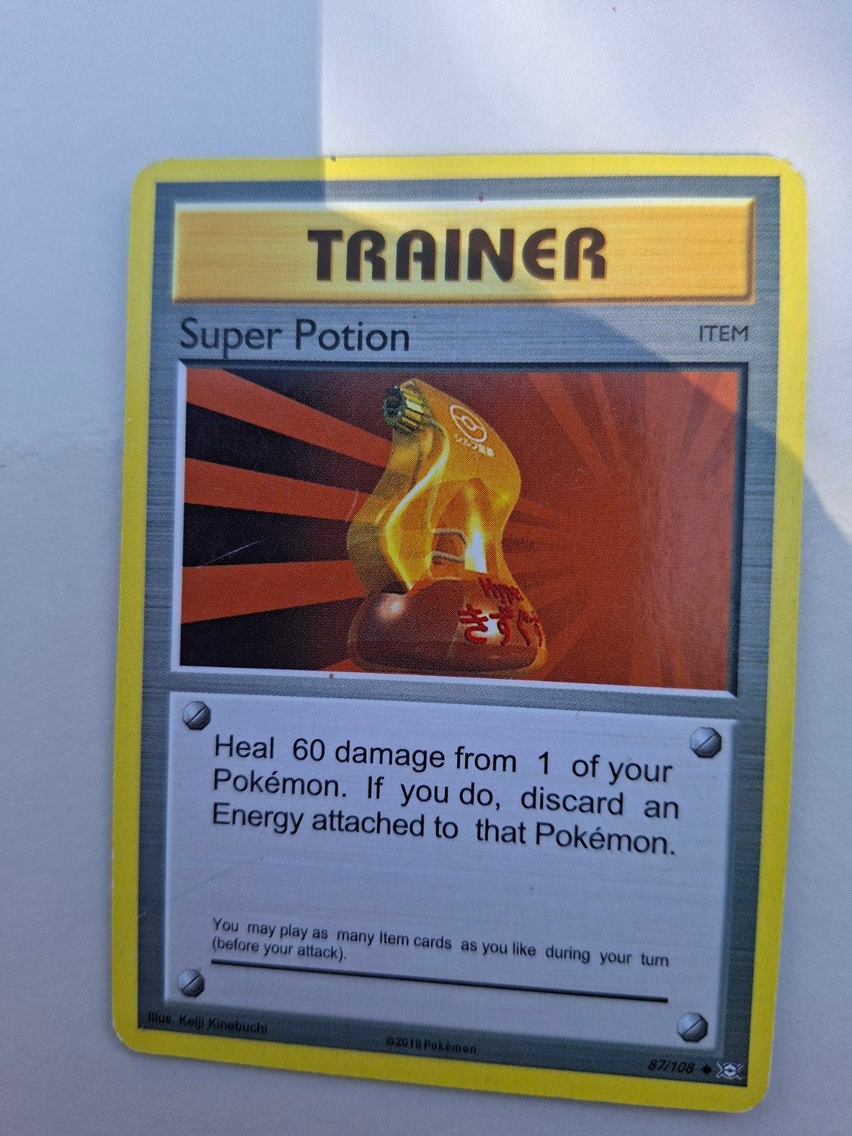 Pokémon Super Potion Trainer Kaart 87/108, Ophalen of Verzenden, Gebruikt, Losse kaart