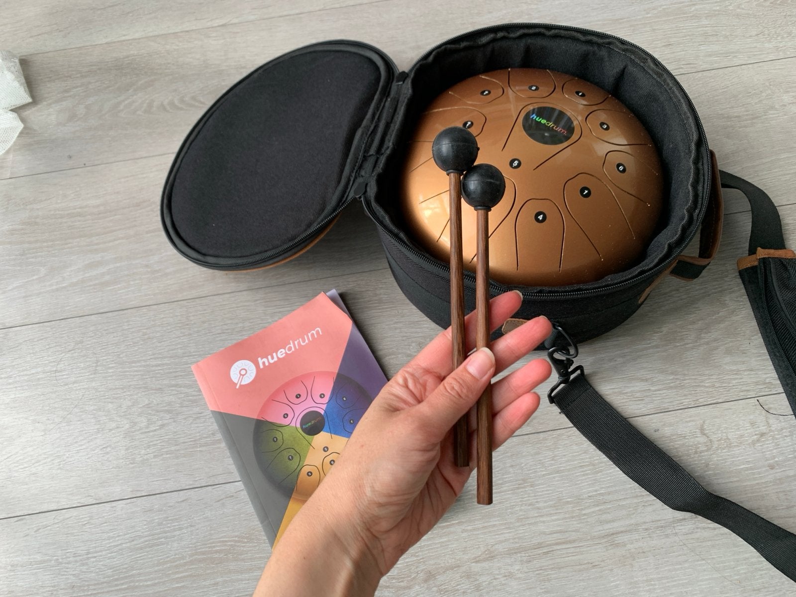 Huedrum Tongue Drum met tas en boek - Instrument, Ophalen of Verzenden, Zo goed als nieuw, Overige merken