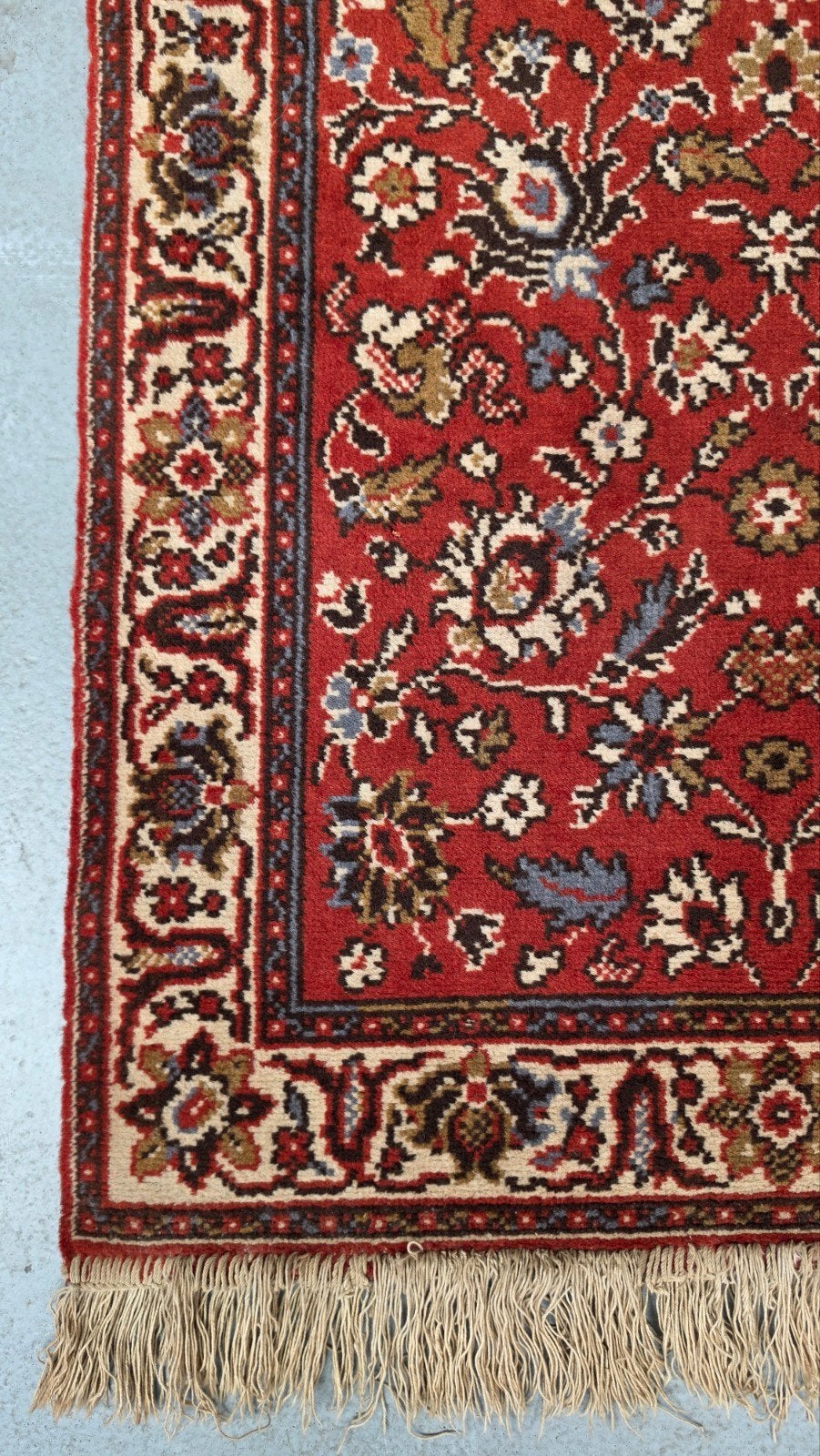 Vintage oosters wol retro vloerkleed floral terra 66x137cm, Gebruikt, 100 tot 150 cm, Traditioneel, Klassiek, Oosters, Goud