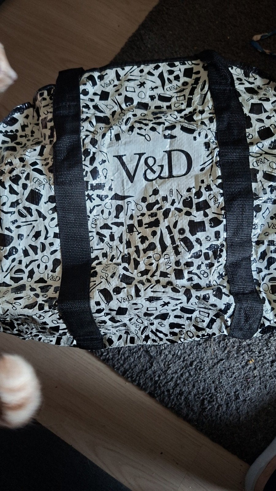 Vintage V&D tas - Grote shopper uit de oude tijd, Ophalen of Verzenden, Gebruiksvoorwerp