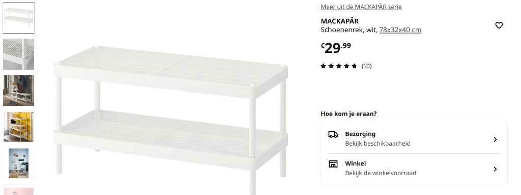 Ikea schoenenrek MACKAPÄR 2x, Ophalen, Zo goed als nieuw