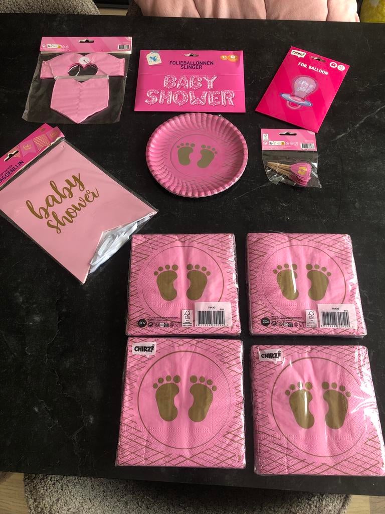 Babyshower Versieringspakket Meisje - Nieuw & Compleet, Ophalen of Verzenden, Nieuw, Versiering, Geboorte of Huwelijk