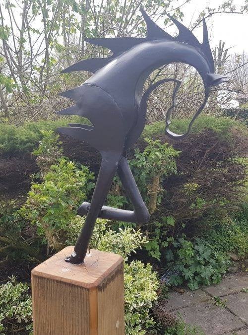 Tuinbeeld 'Frisan Equus', Ophalen, Zo goed als nieuw, Metaal, Dierenbeeld