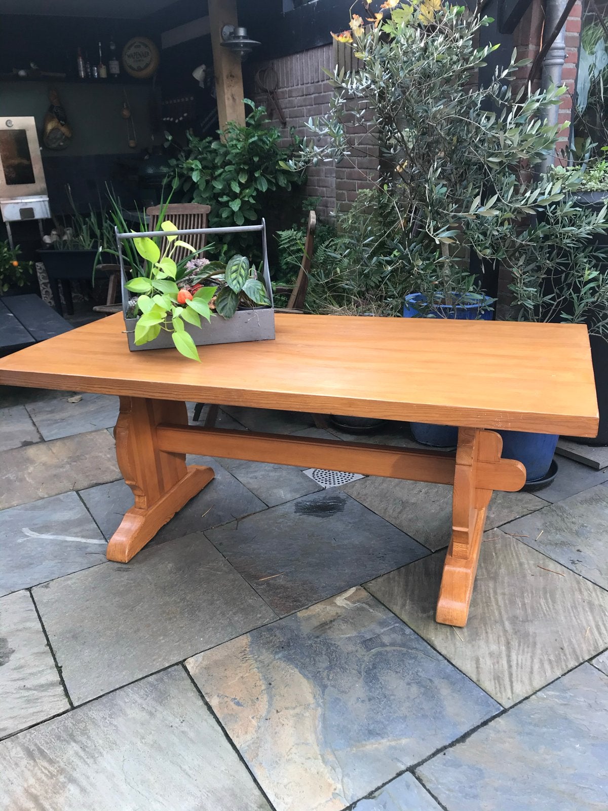 Kloostertafel met pen/gat verbinding - 180x85 cm, Ophalen, Rechthoekig, 200 cm of meer, 50 tot 100 cm