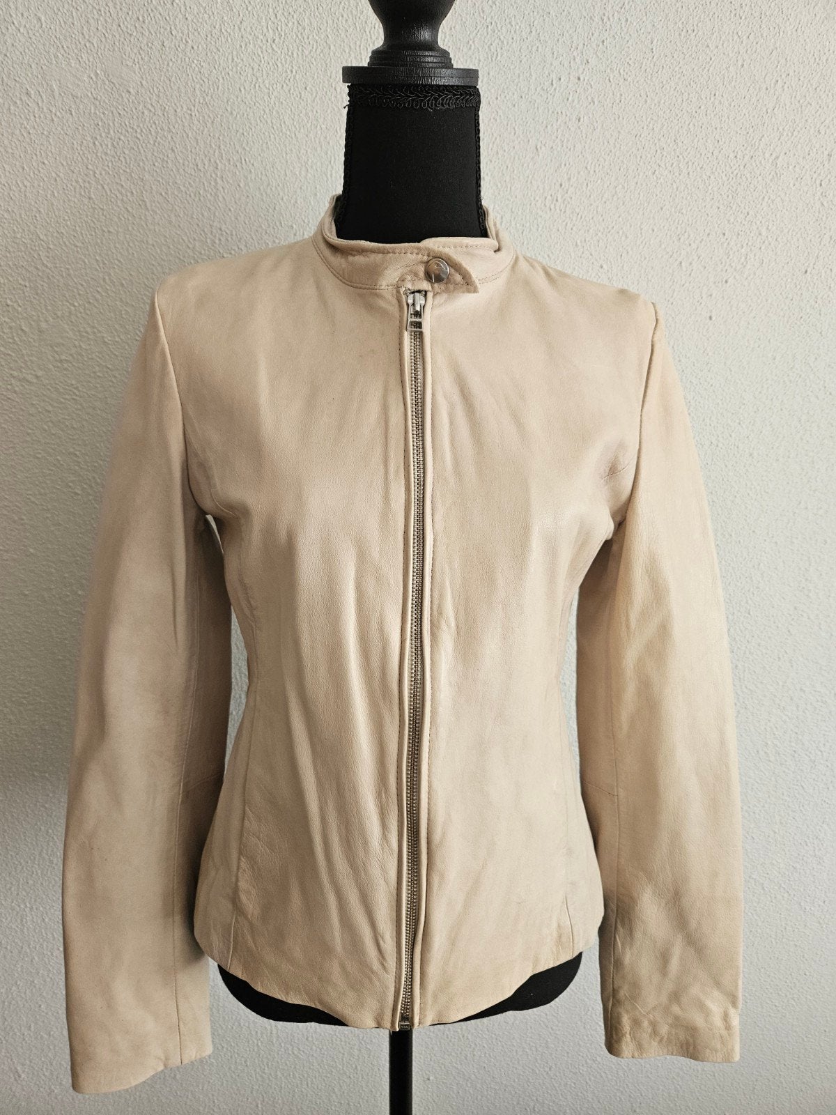 Goosecraft GC Anna Leren Jas - Maat M, Maat 38/40 (M), Goosecraft, Beige, Nieuw