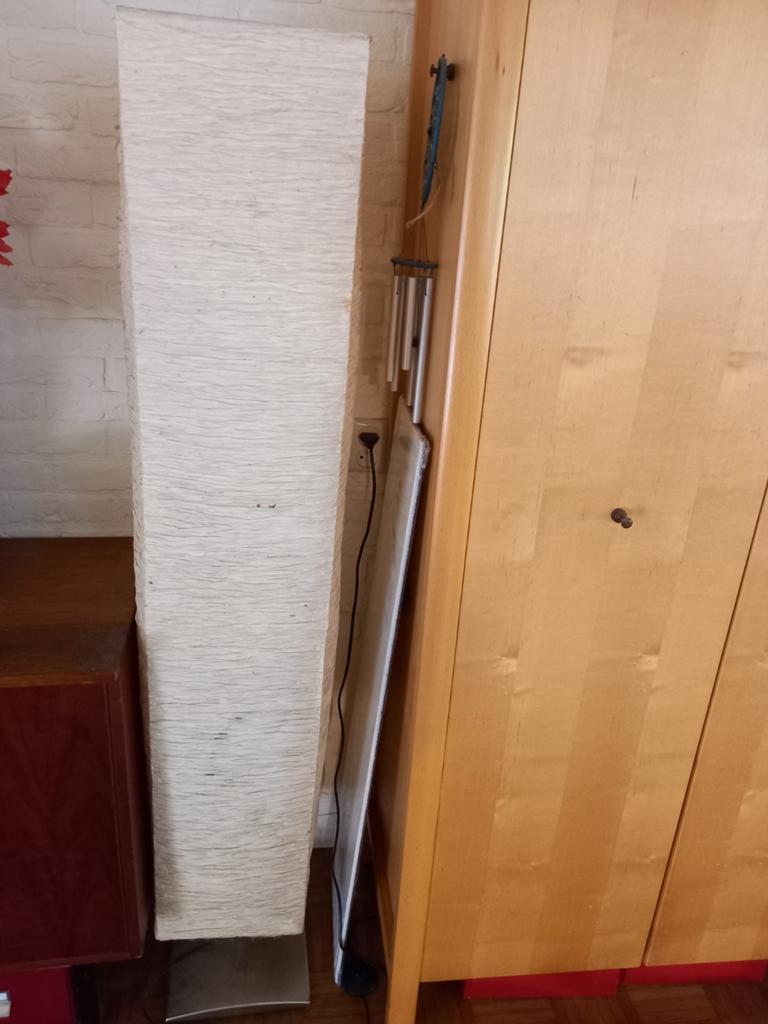 Hoge staande vierkante ikea lamp, lampekap rijstpapiersoort, Ophalen, Gebruikt, Overige materialen, Modern