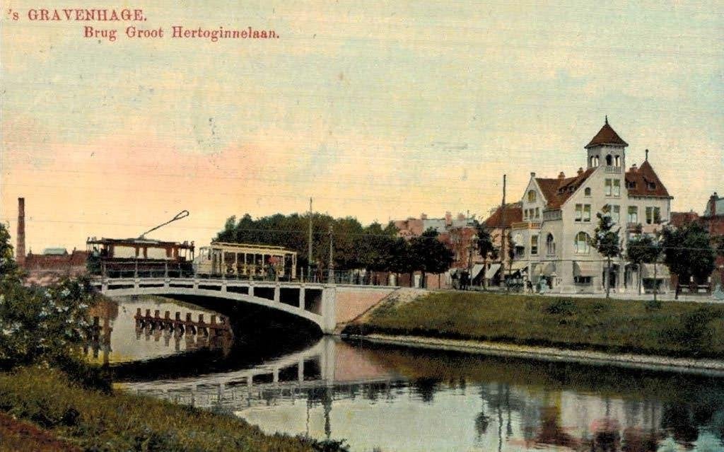 1913 DEN HAAG Brug Groot Hertoginnelaan . Met verhaal, Ophalen of Verzenden, Voor 1920, Gelopen, Zuid-Holland