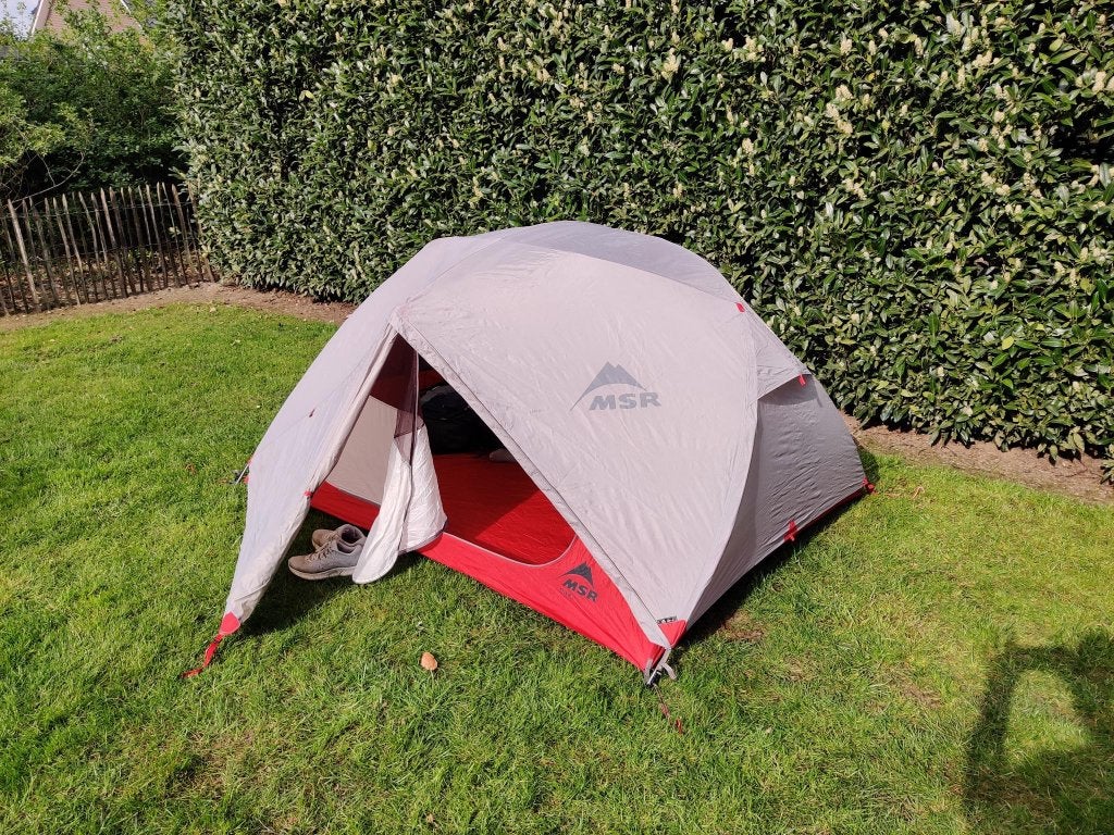MSR Elixer 3 persoons trekkerstent, Caravans en Kamperen, Tenten, Ophalen, Gebruikt, Tot en met 3