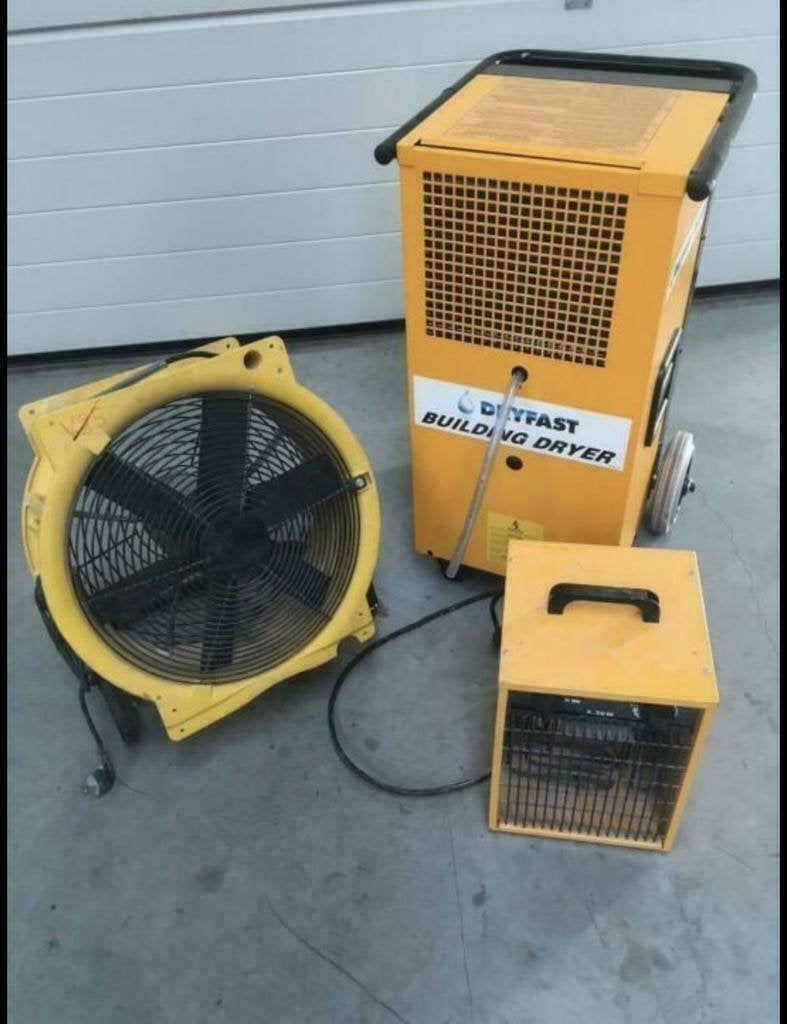 Dryfast bouwdroger + ventilator + protech heater, Ophalen, Gebruikt, Ventilator en Afzuiger