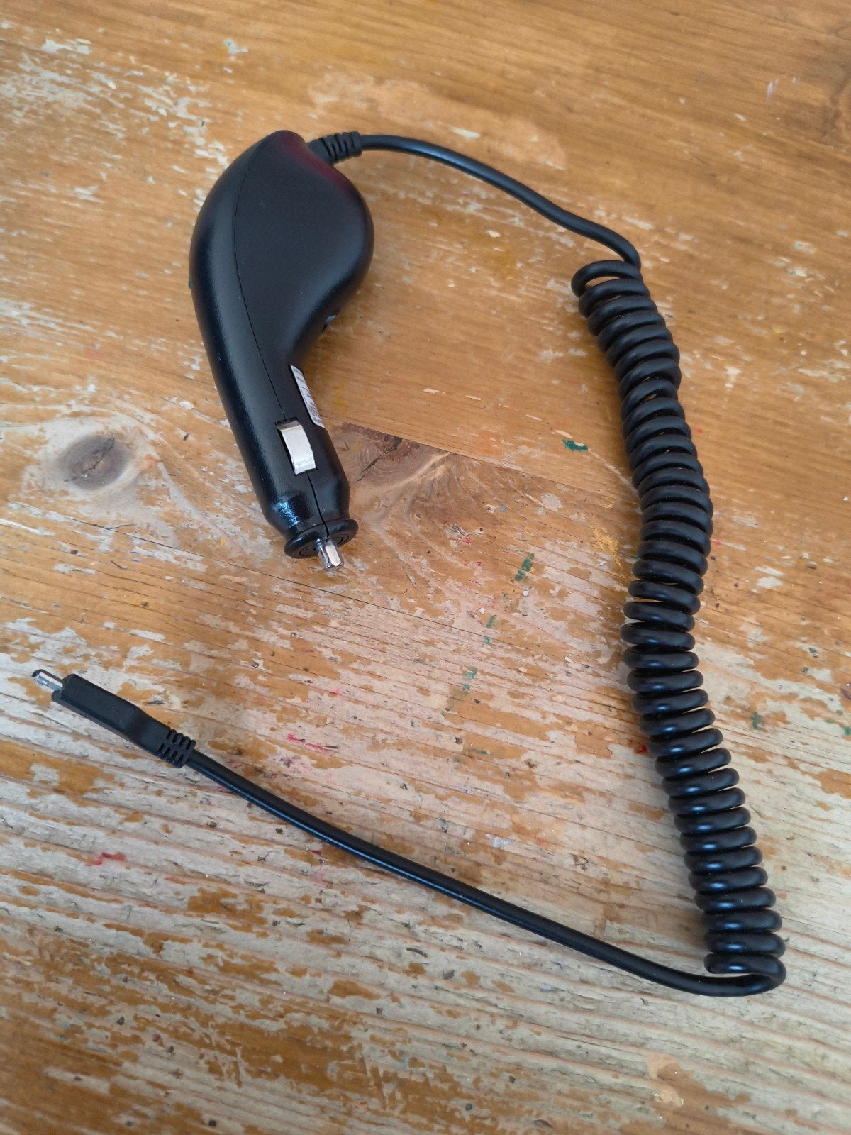Samsung Auto Oplader Micro USB - Spiraalkabel, Ophalen of Verzenden, Gebruikt