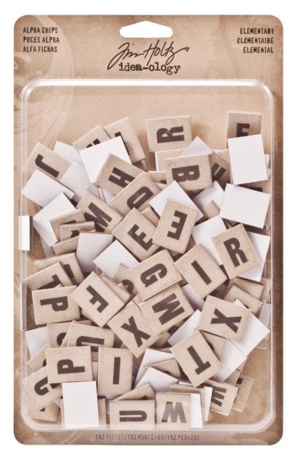 Tim Holtz Idea-ology Alpha Chips Elementary #93116, Verzenden, Nieuw, Versiering of Embellishment, Overige merken