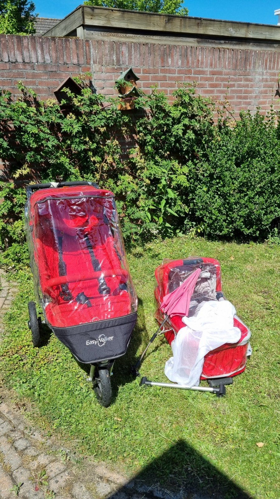 Easywalker kinderwagen met reiswieg en regenhoes, Gebruikt, Verstelbare duwstang, Combiwagen, Ophalen