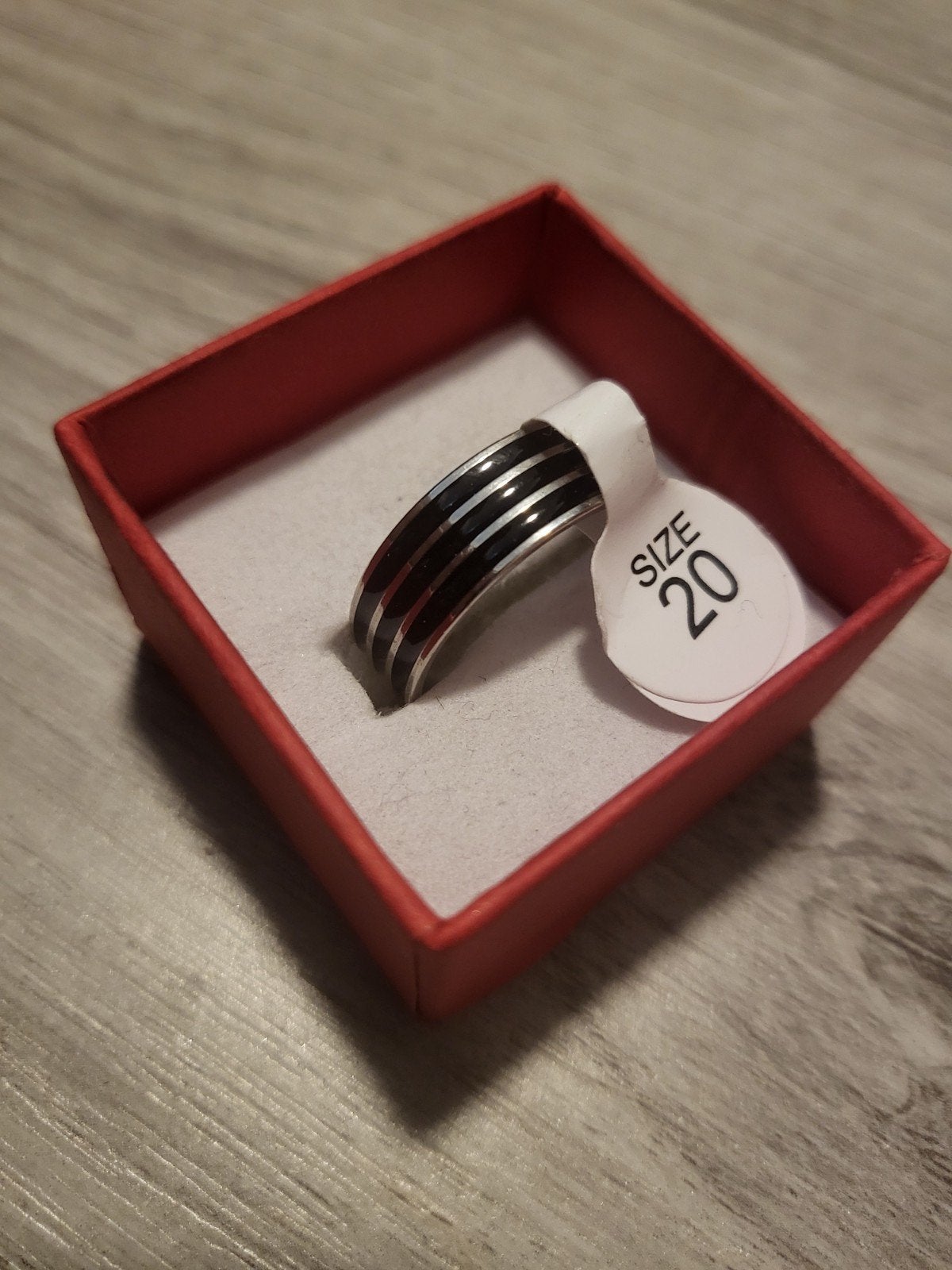 Nieuwe Zwarte Ring Maat 20, Sieraden, Tassen en Uiterlijk, Ringen, 20 of groter, IJzer of Staal, Zwart, Nieuw