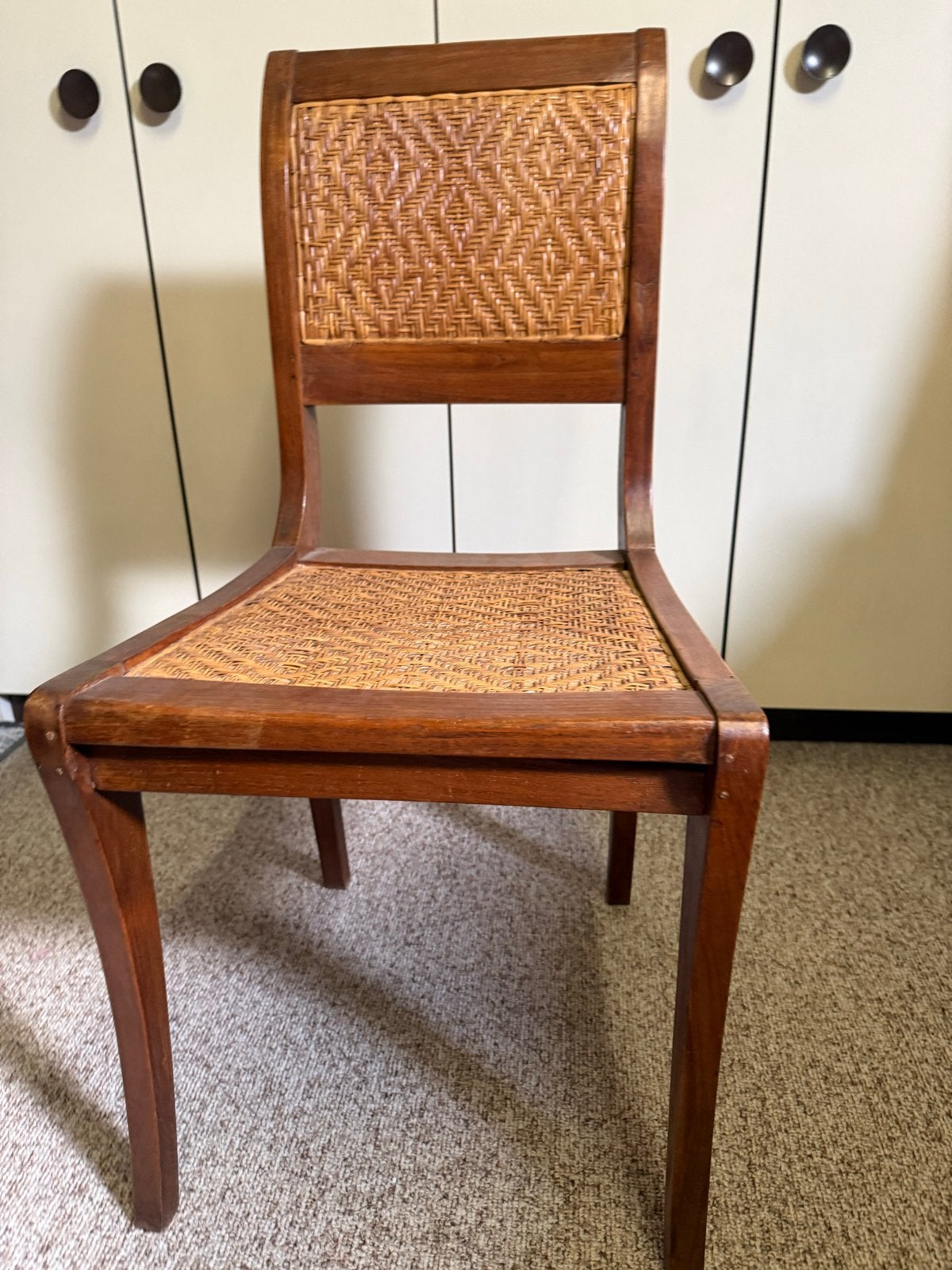 Mooie Teak Stoel met Stevige Webbing, Ophalen of Verzenden