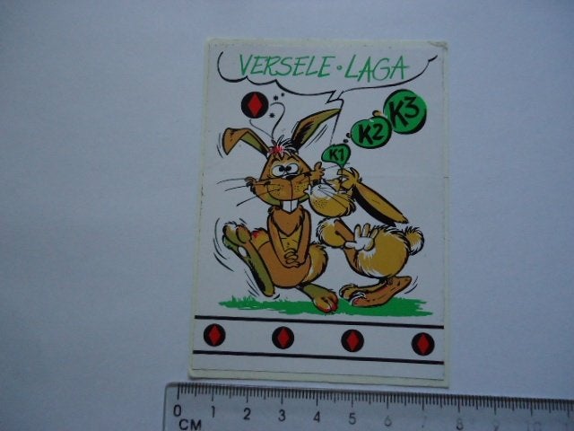 sticker Jaren 70 80 Versele laga konijn strip haas retro k3, Verzenden, Zo goed als nieuw, Bedrijf of Vereniging