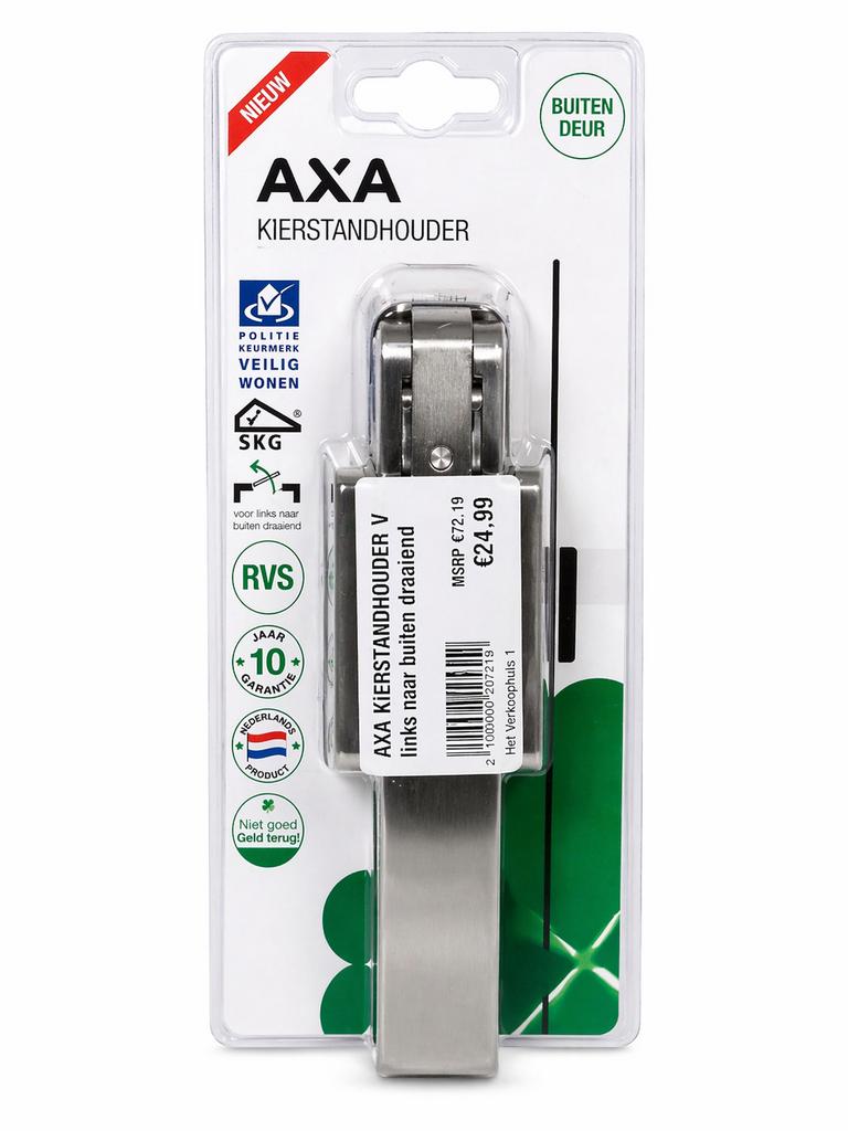 AXA Kierstandhouder RVS V - Nieuw, Doe-het-zelf en Verbouw, Hang- en Sluitwerk, ., Nieuw, Ophalen of Verzenden, Schuif of Grendel