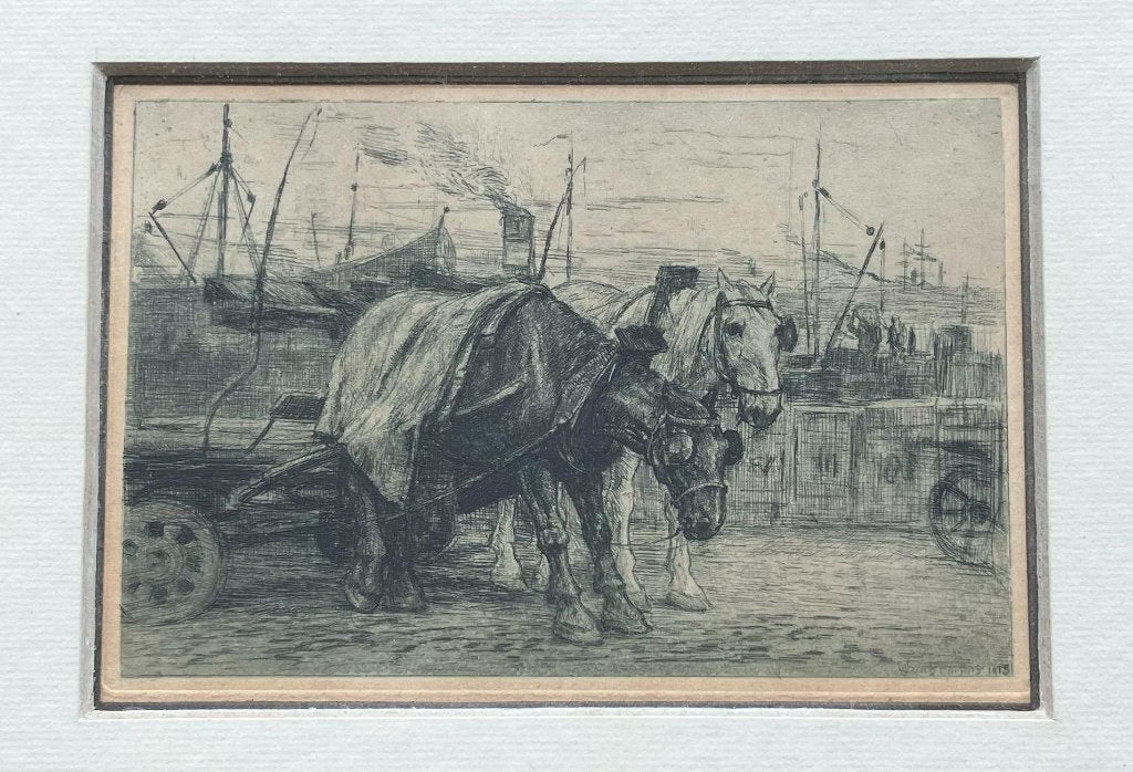 Ets van Waalko Jans Dingemans (Sr.) (1873-1925), Antiek en Kunst, Kunst | Etsen en Gravures, Verzenden, Ets, Ingelijst