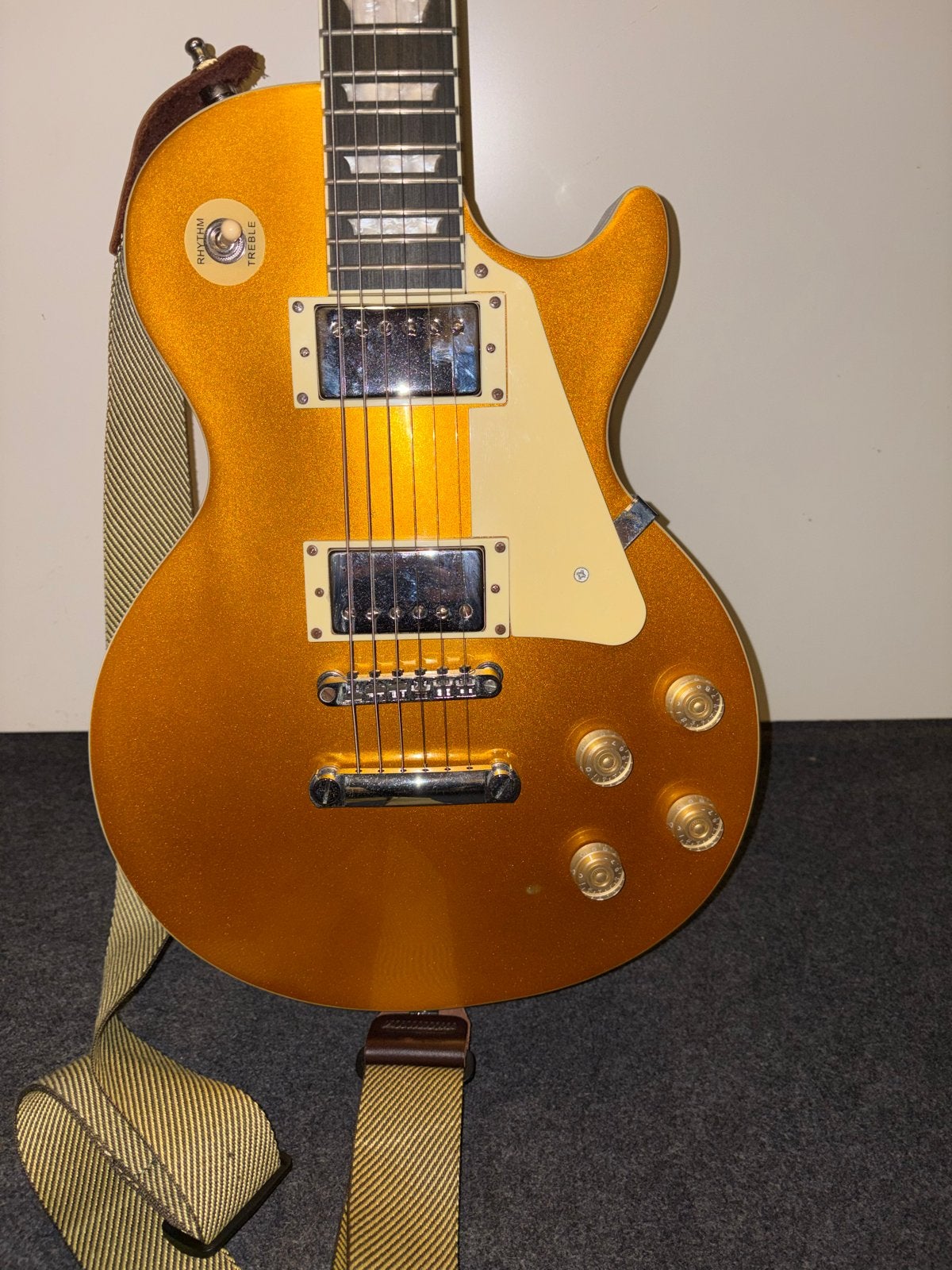 Gitaar Single-Cut Goldtop elektrische gitaar, Ophalen, Zo goed als nieuw, Solid body, Overige merken