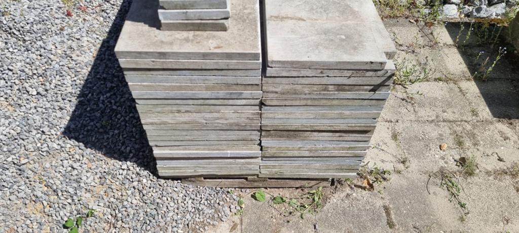 Chinees hardsteen 40cm x 40cm x 3cm, Tuin en Terras, Tegels en Klinkers, Ophalen, Zo goed als nieuw, Terrastegels, Natuursteen