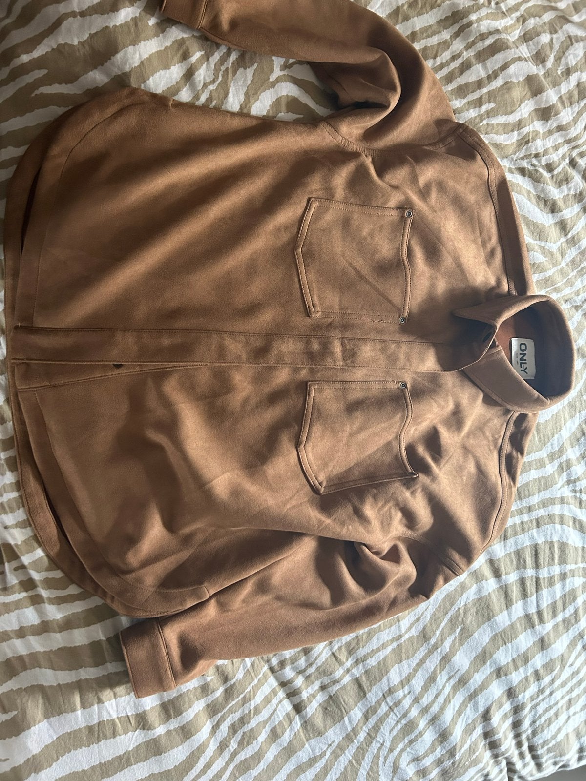 ONLY Oversized Faux Suède Jasje Maat S, Ophalen of Verzenden, Zo goed als nieuw, Maat 36 (S), Bruin