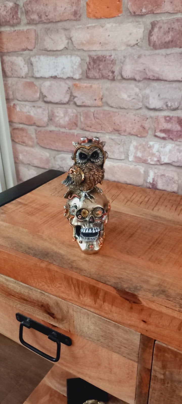 Steampunk:Skull met een Uil Beeld♥️SALE VERKOOP♥️, Verzamelen, Ophalen of Verzenden, Nieuw, Dier