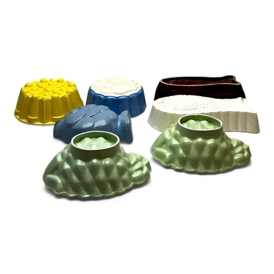 Lot aardewerk puddingvormen (7x), Antiek en Kunst, Ophalen of Verzenden