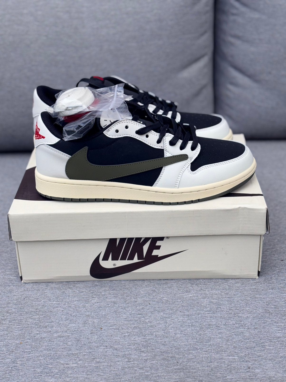 Nike x Travis scott olive sneakers heren, Verzenden, Wit, Nieuw, Sneakers of Gympen