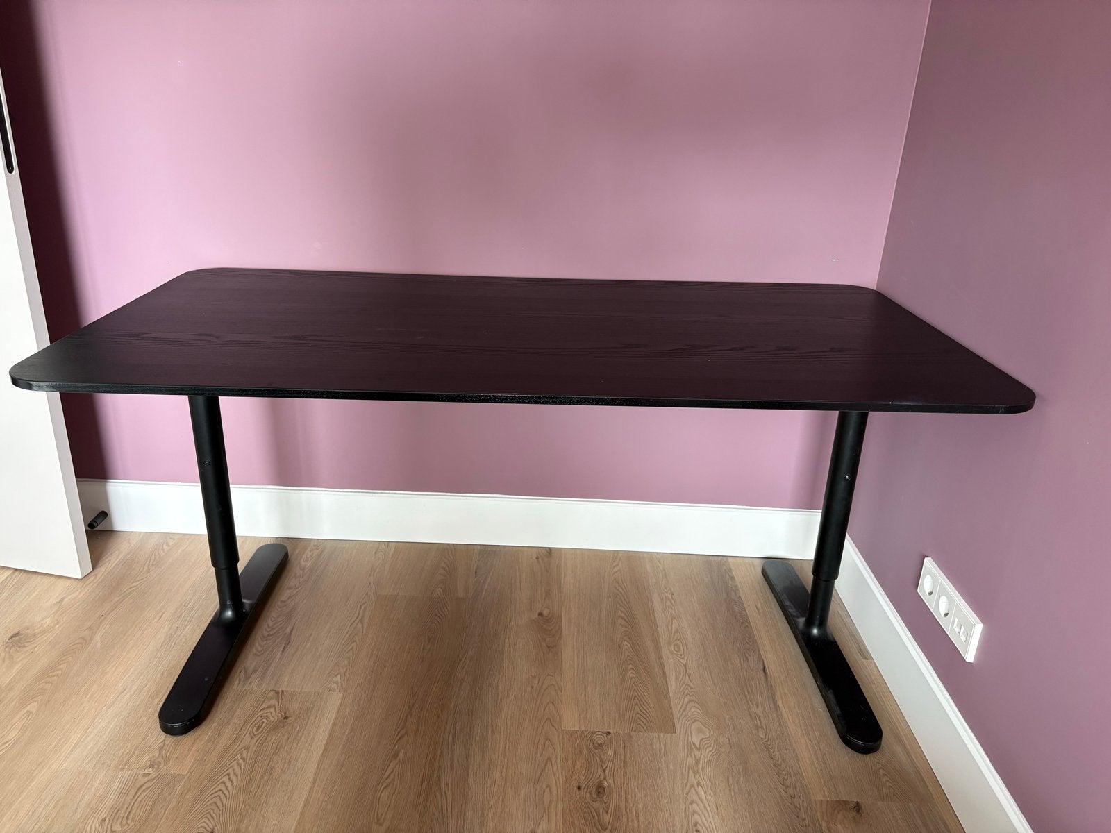 Ikea Bekant Bureau - 160x80 cm - Zwart, Huis en Inrichting, Bureaus, Ophalen, 160 cm, Gebruikt, In hoogte verstelbaar
