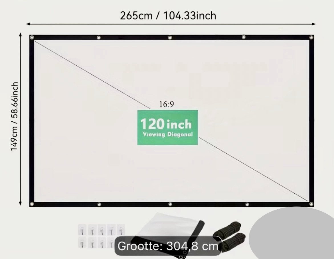 Projectiescherm 120 inch Nieuw, Ophalen of Verzenden, Nieuw