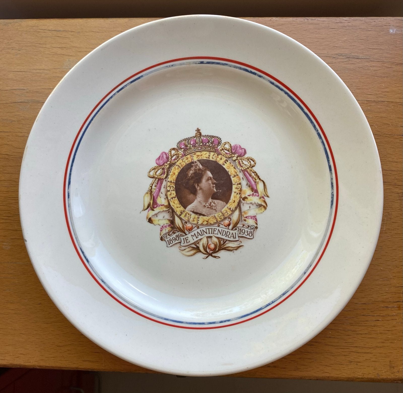 Gedenkbord Koningin Wilhelmina 1898-1938, Ophalen