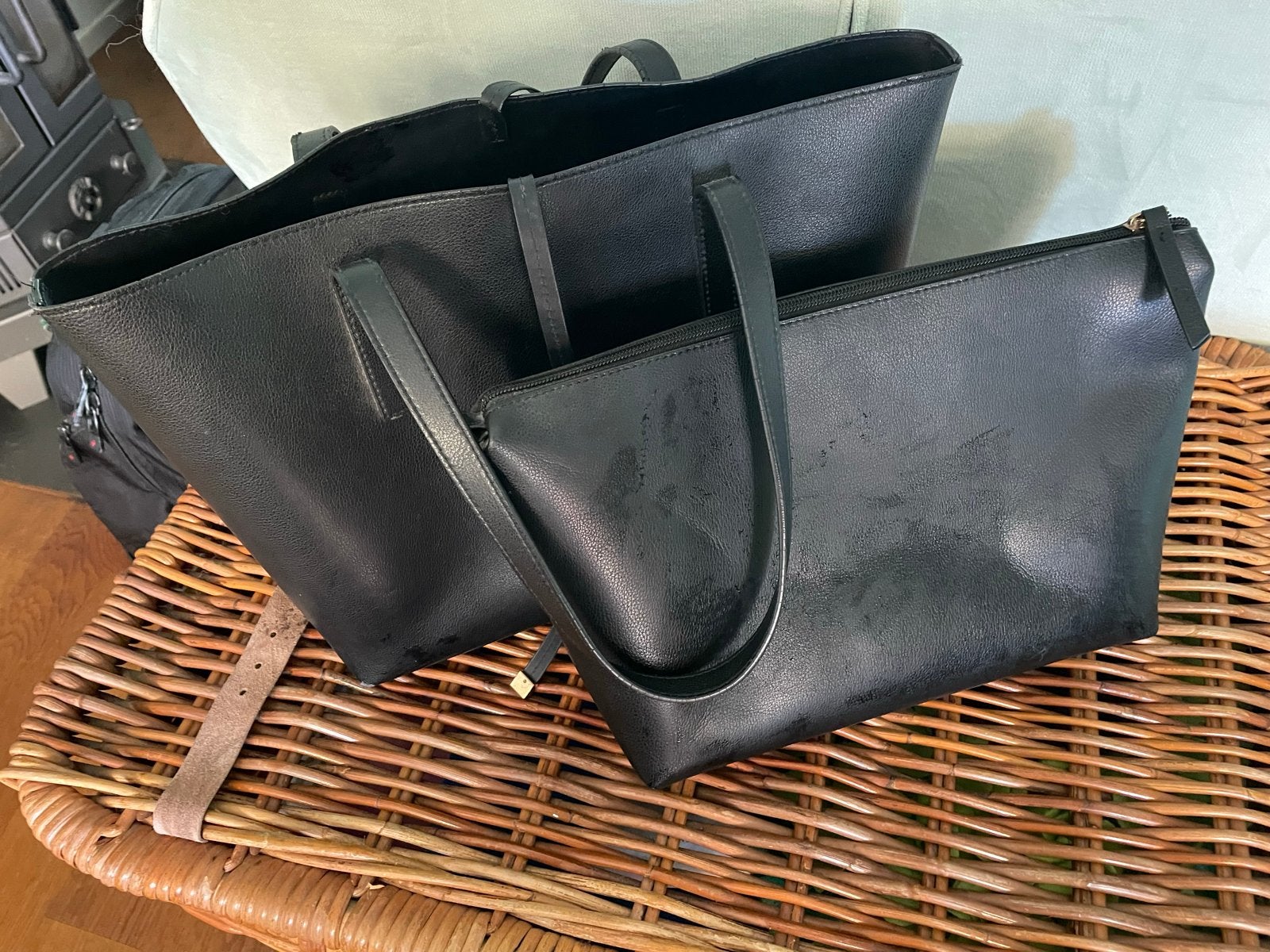 Zwarte Anna Field shopper, met bijpassend etui, Sieraden, Tassen en Uiterlijk, Ophalen, Gebruikt, Zwart, Shopper