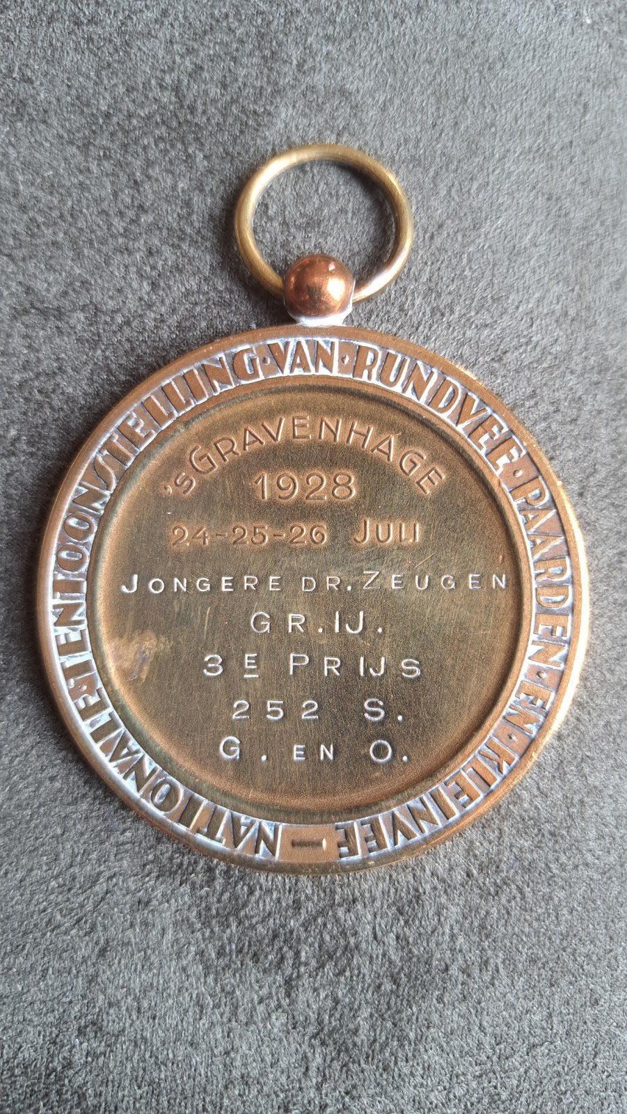 Den haag tentoonstelling paarden en rundvee, zeugen, Ophalen of Verzenden, Brons, Nederland