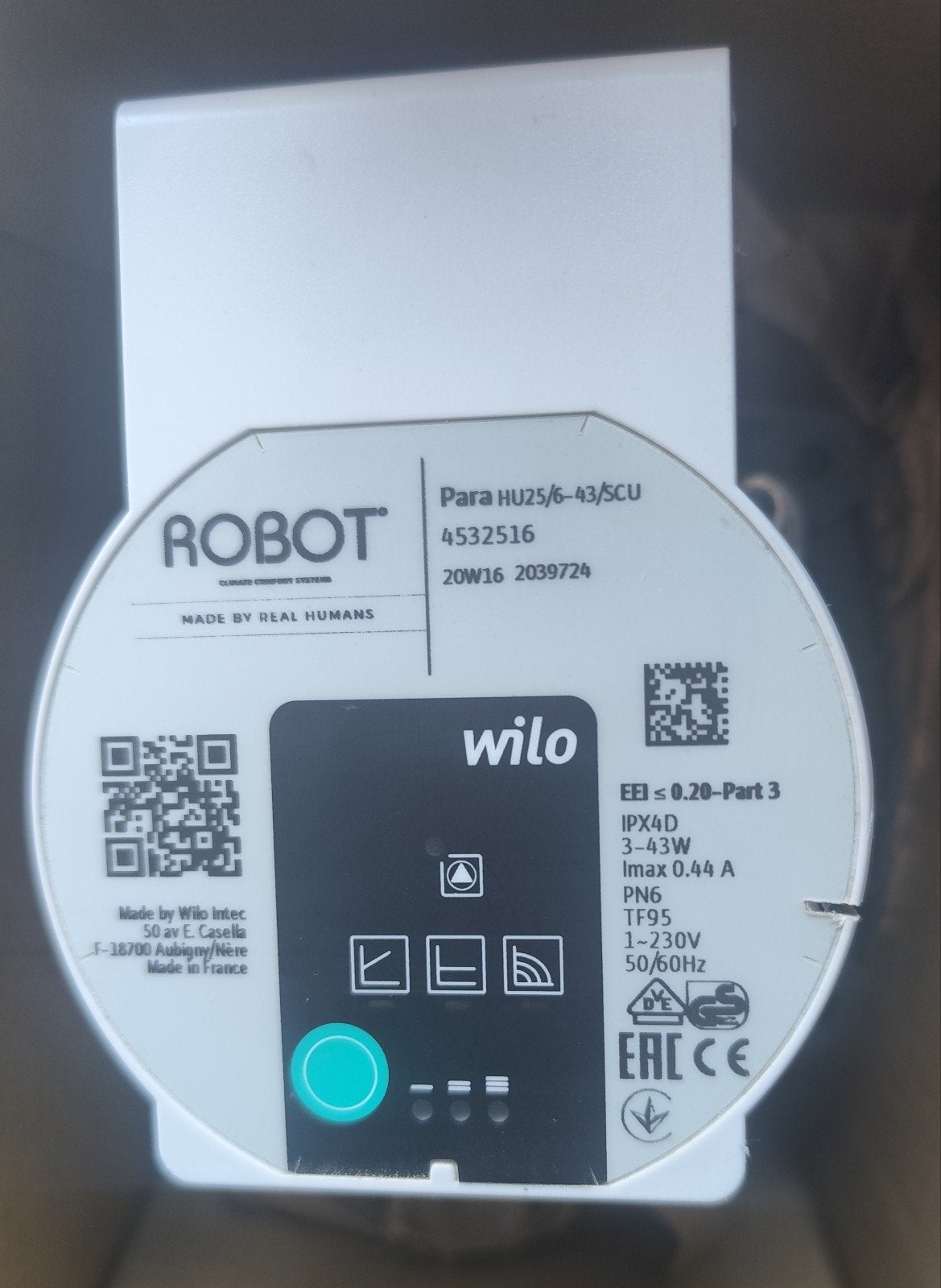 Wilo Robot Para HU25/6-43/SCU CV-pomp, Ophalen of Verzenden, Zo goed als nieuw, Minder dan 200 watt, Overige typen
