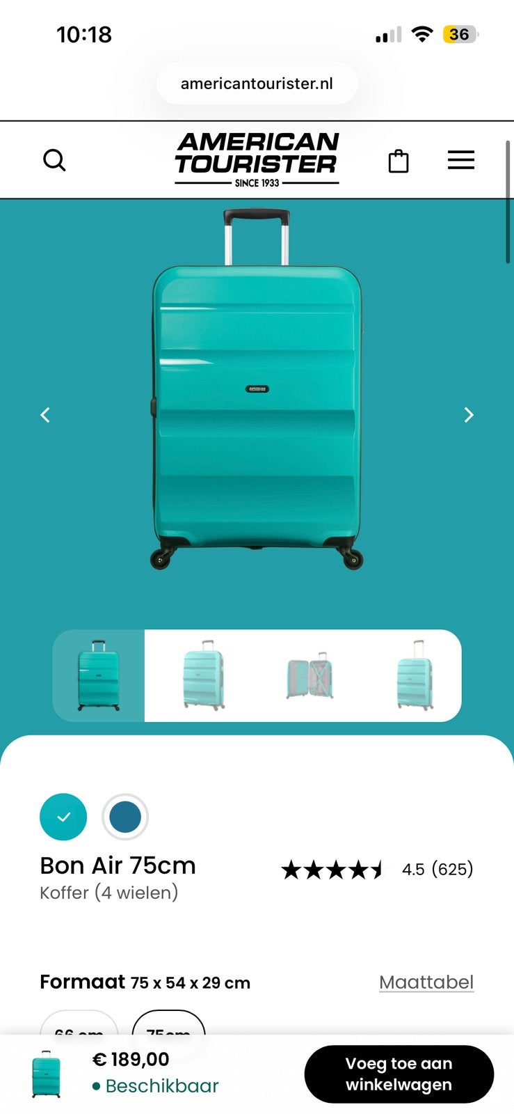 American Tourister Bon Air Koffer Zwart - Check-in Baggage, Ophalen, 40 tot 60 cm, Gebruikt, 20 tot 30 cm