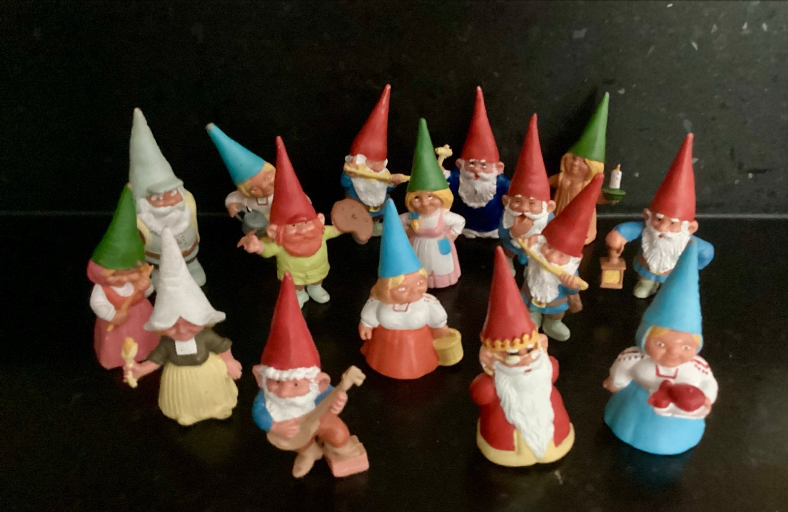 Verzameling van 16 kabouterbeeldjes - Vintage, Ophalen, Gebruikt