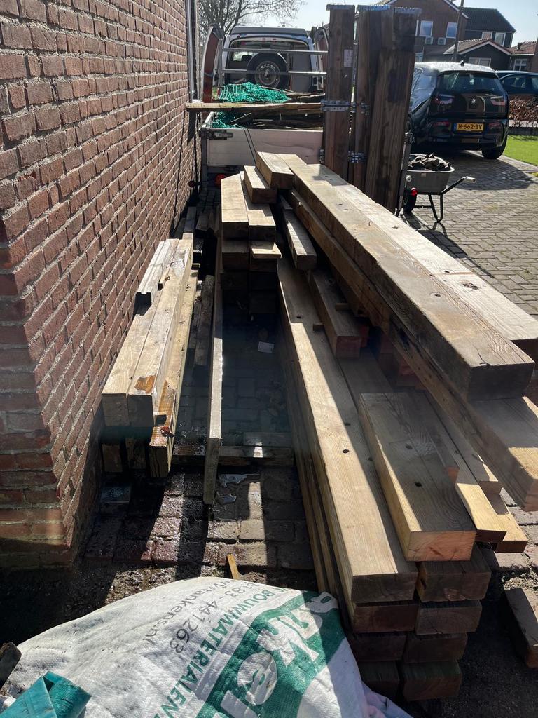 Houten balken, Ophalen, Gebruikt, Balk, Overige houtsoorten