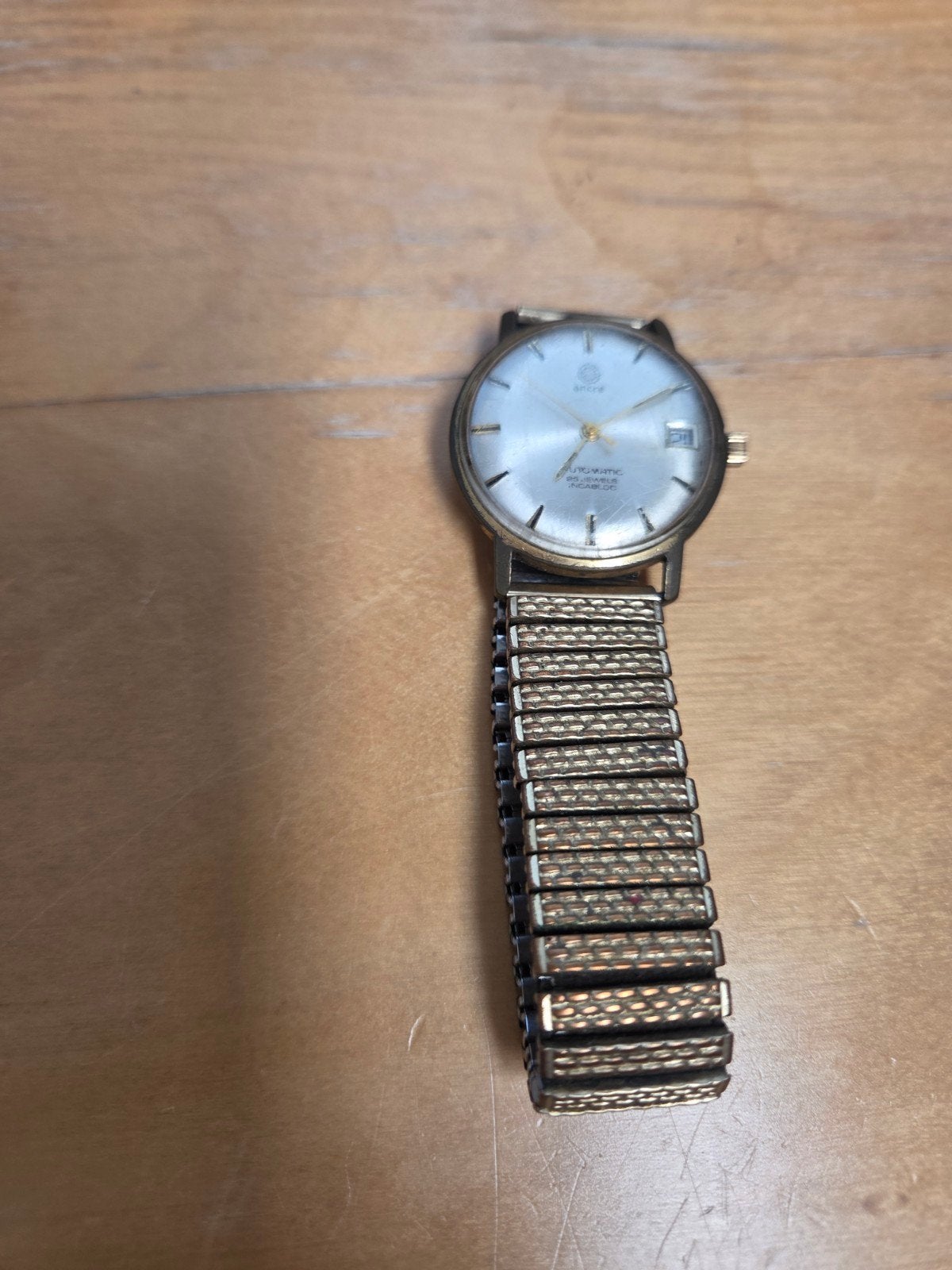 Ancre Automatic 25 Jewels Incabloc Polshorloge, Overige merken, Overige materialen, Gebruikt, Polshorloge
