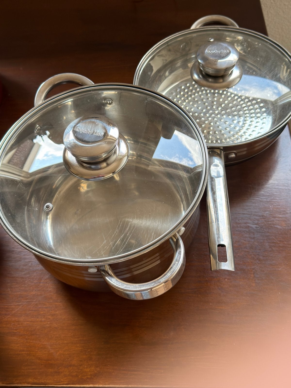 Pannenset: Kookpan en Koekenpan met deksels, Ophalen, Gebruikt, Met deksel, Pannenset