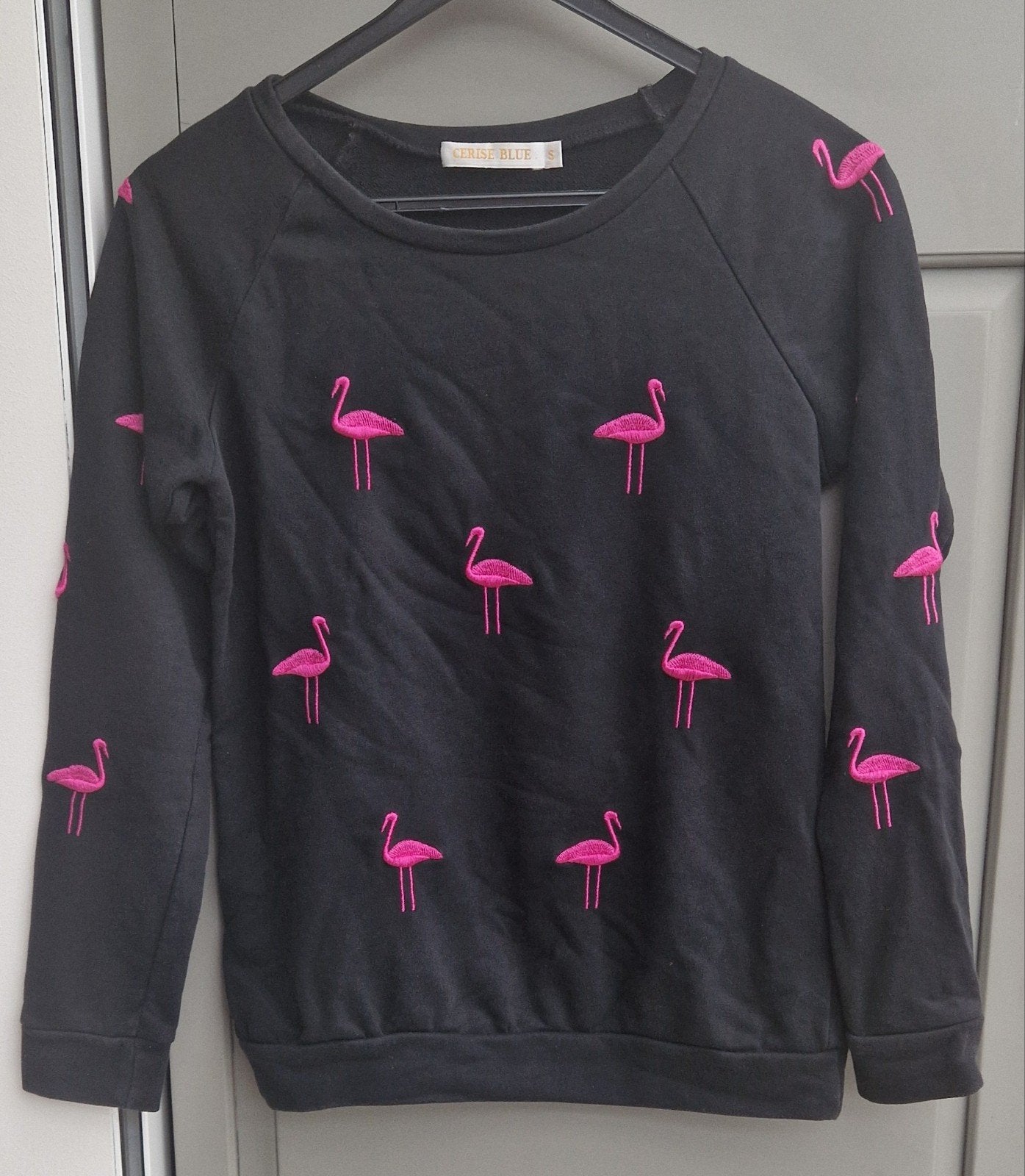 Zwarte trui met roze flamingo's - Cerise Blue, Zwart, Cerise Blue, Ophalen of Verzenden, Maat 36 (S)