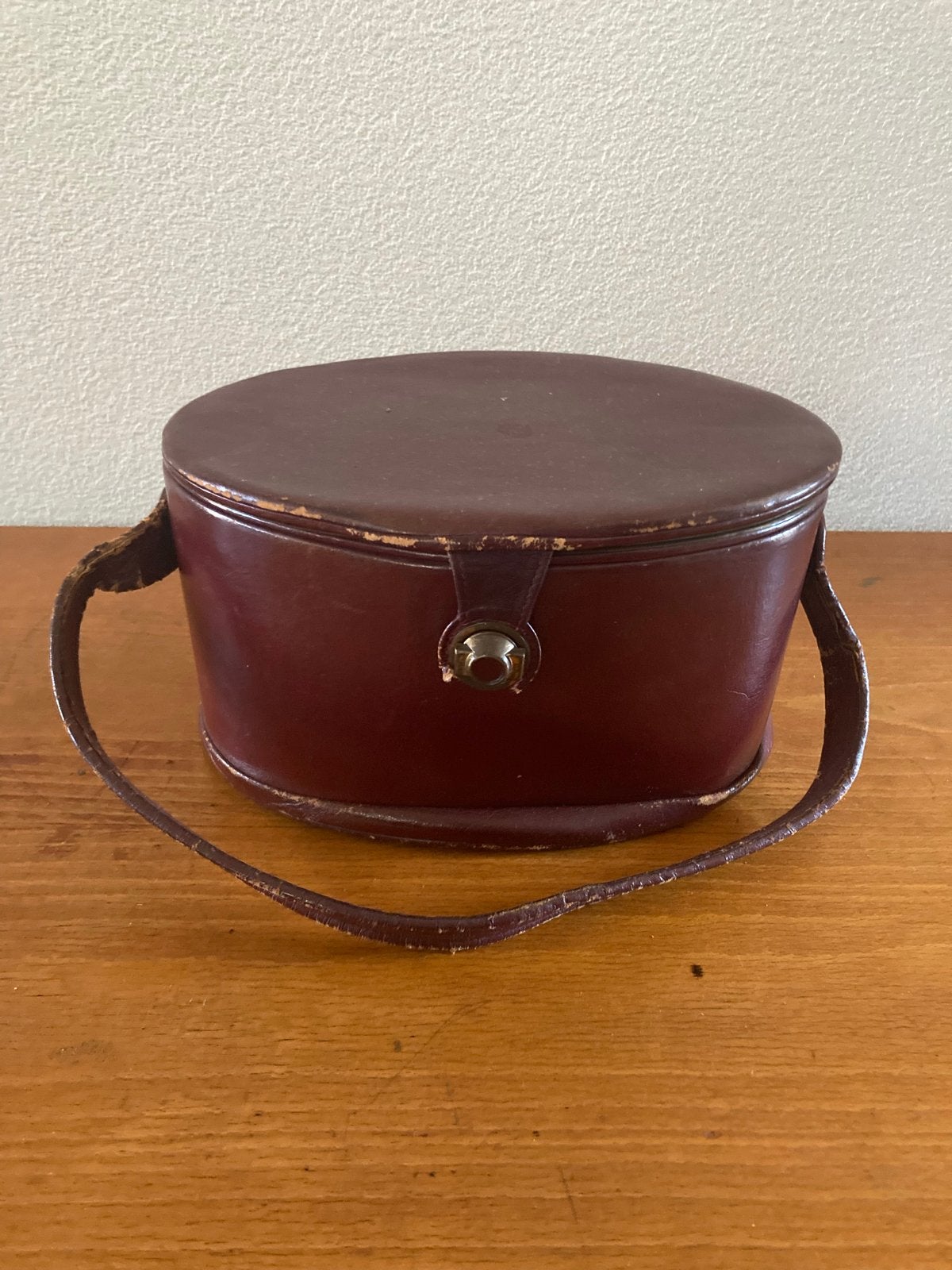 Vintage Zumpolle Make-up Koffer - Leer met Spiegel, Ophalen of Verzenden, Gebruikt, Bruin