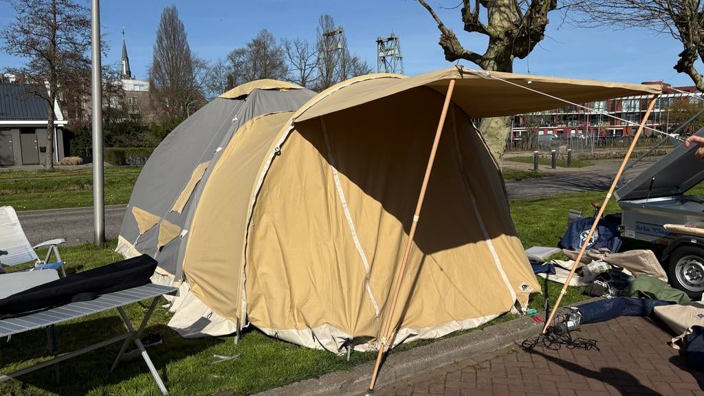 Complete Karsten 350 opblaastent kampeerset + Saris Arba ahw, Ophalen, Gebruikt, Tot en met 4