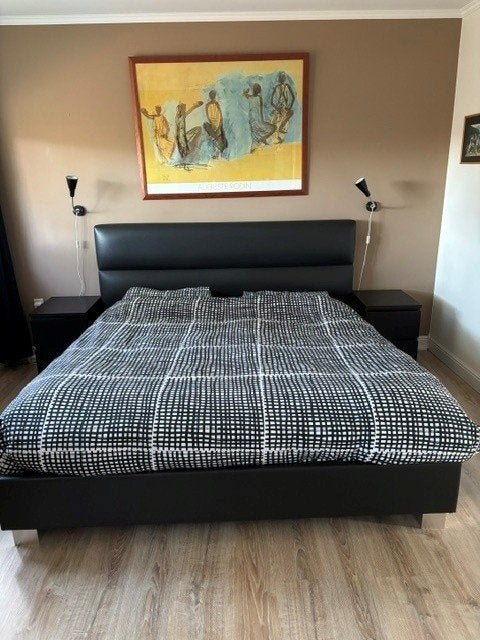 Compleet Bed 180x200 Tempur Schotel Lattenbodem 4/2 motorig, Ophalen, Overige materialen, Zwart, Tweepersoons