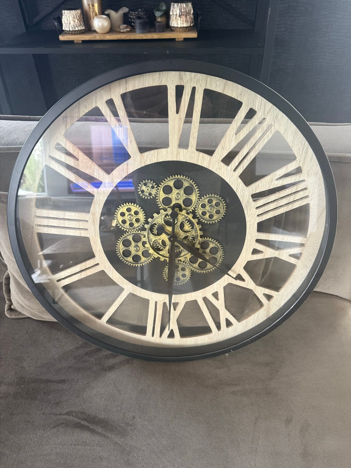 Grote Tandwiel Klok Takta 57cm - Industriële Look, Ophalen, Zichtbaar uurwerk, Analoog, Industrieel