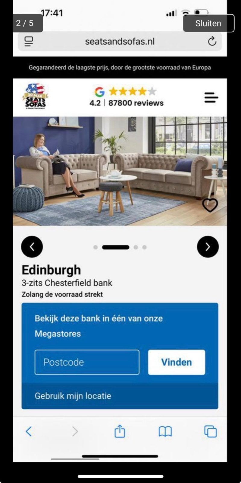 3- en 2-zits bankstel, zo goed als nieuw, Driepersoons, Ophalen of Verzenden, Zo goed als nieuw, Rechte bank