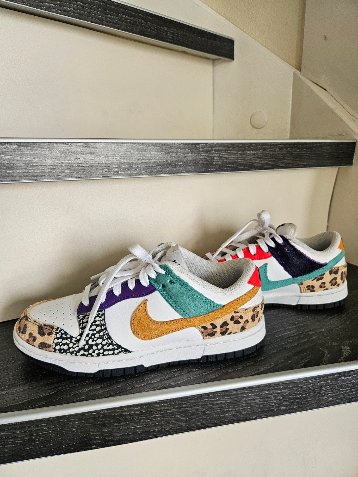 Nike Dunk Low GS Safari Mix - Maat 36.5, Overige kleuren, Nike, Ophalen of Verzenden, Sneakers of Gympen