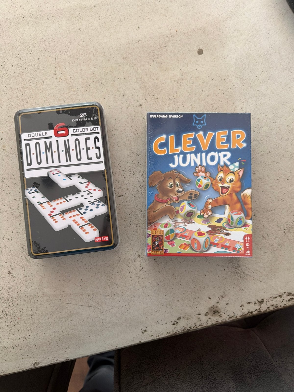 Domino's en Clever Junior bordspellen, Een of twee spelers, Ophalen, Nieuw