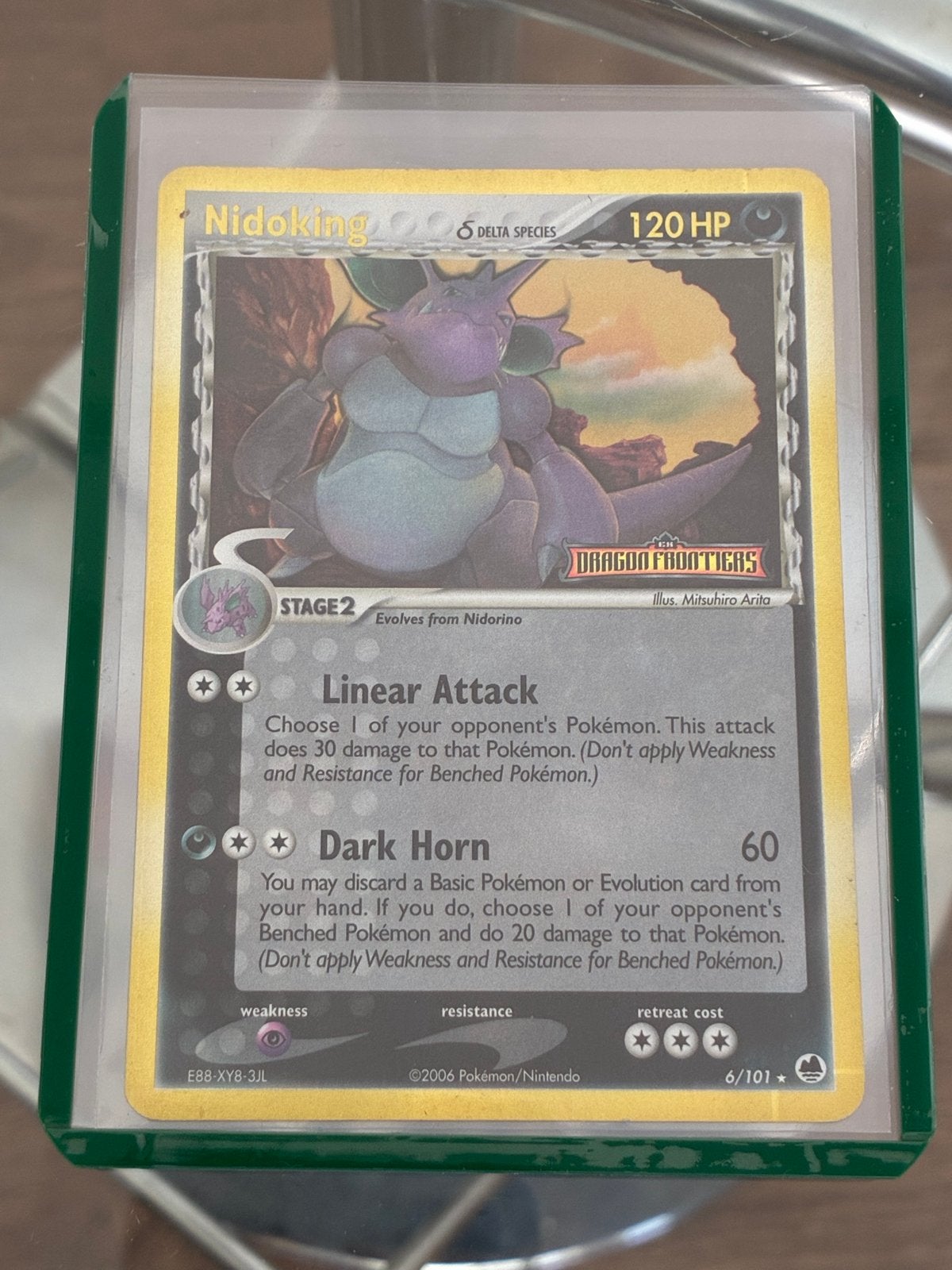 Nidoking Delta Species 6/101 Dragon Frontiers Pokémon Kaart, Ophalen of Verzenden, Gebruikt, Losse kaart
