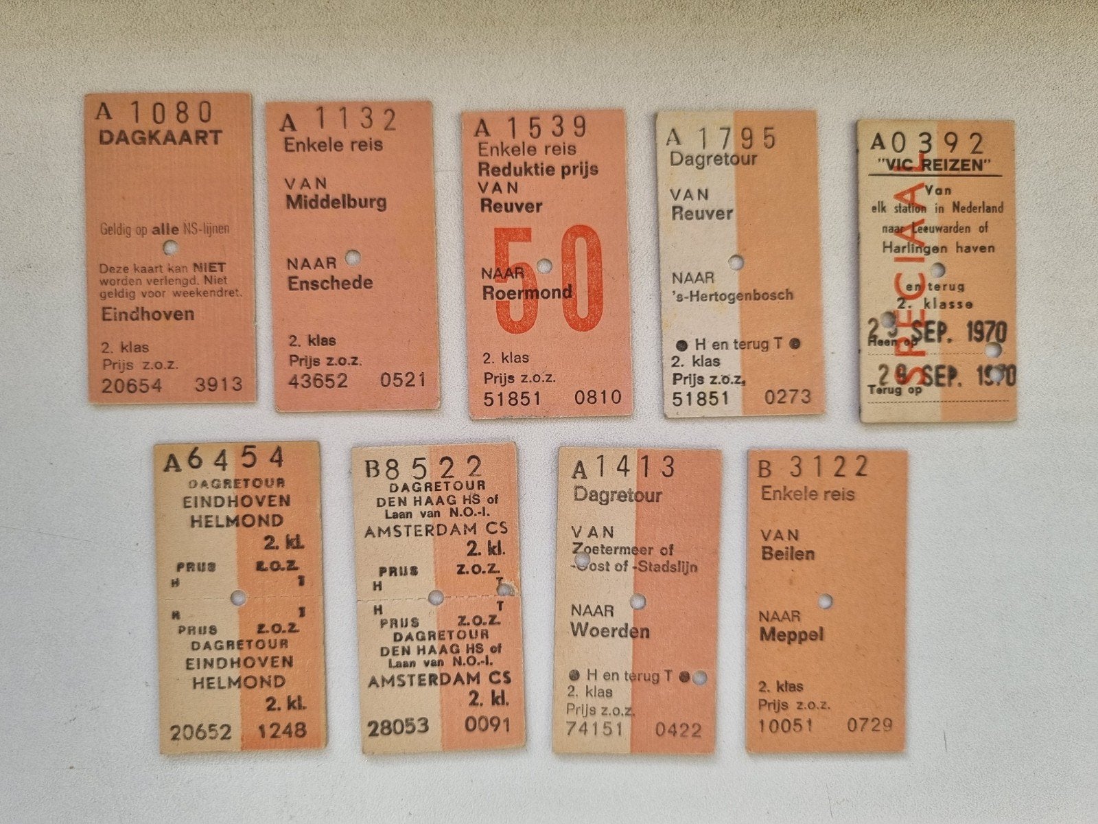 9 kartonnen Edmondson NS kaartjes gebruikt., Ophalen of Verzenden, Gebruikt, Trein, Overige typen