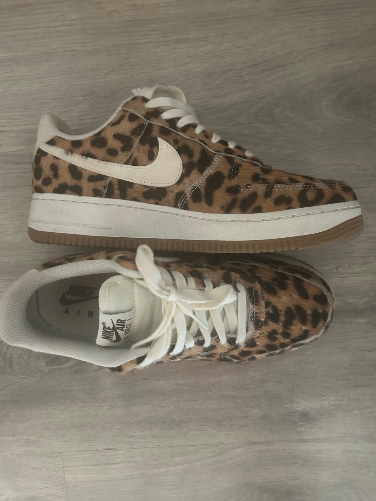 Nike Air Force 1 Leopard Print Sneakers, Ophalen, Zo goed als nieuw, Bruin, Sneakers of Gympen