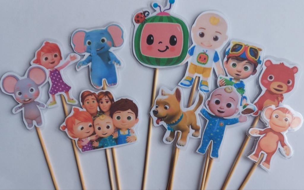 Cocomelon traktatie prikker, Hobby en Vrije tijd, Feestartikelen, Ophalen of Verzenden, Nieuw, Versiering, Verjaardag